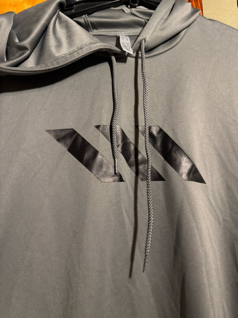 adidas Gray Lightweight Hooded Pullover with Black Logo